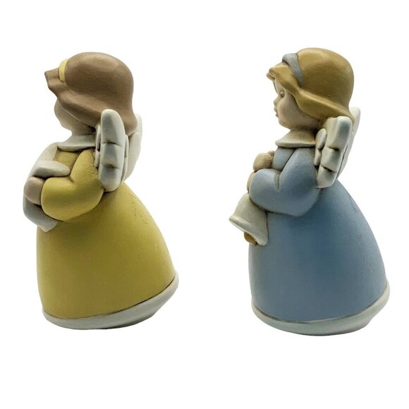 Vtg MCM EGAN Italy Italian Ceramic Angel Christmas Figurines Set Star Bell - Picture 2 of 11